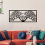 Wallity Horn Tree Escultura de Pared de Metal Negro